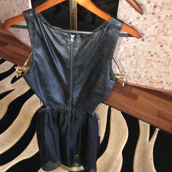 ✂️ Bebe Zipper Back Leather Bodice Dress - Picture 6 of 6